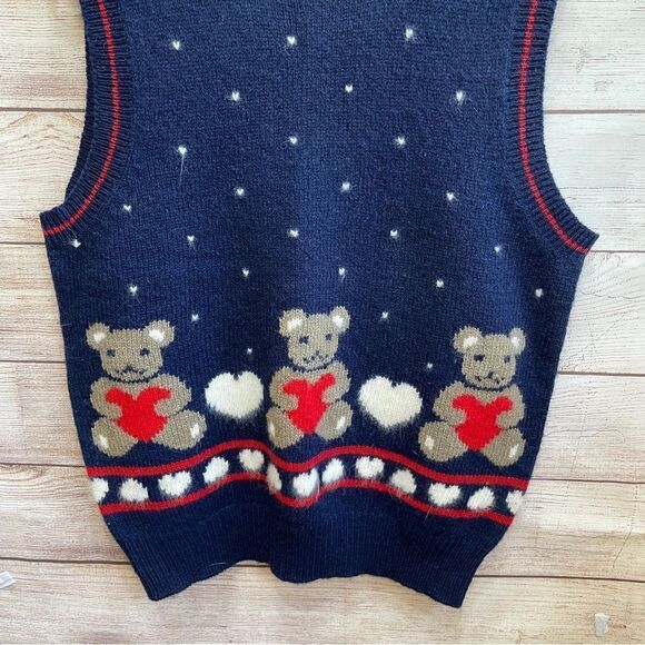 VINTAGE CHARTER CLUB WOOL TEDDY BEAR VEST‎ - Picture 3 of 5